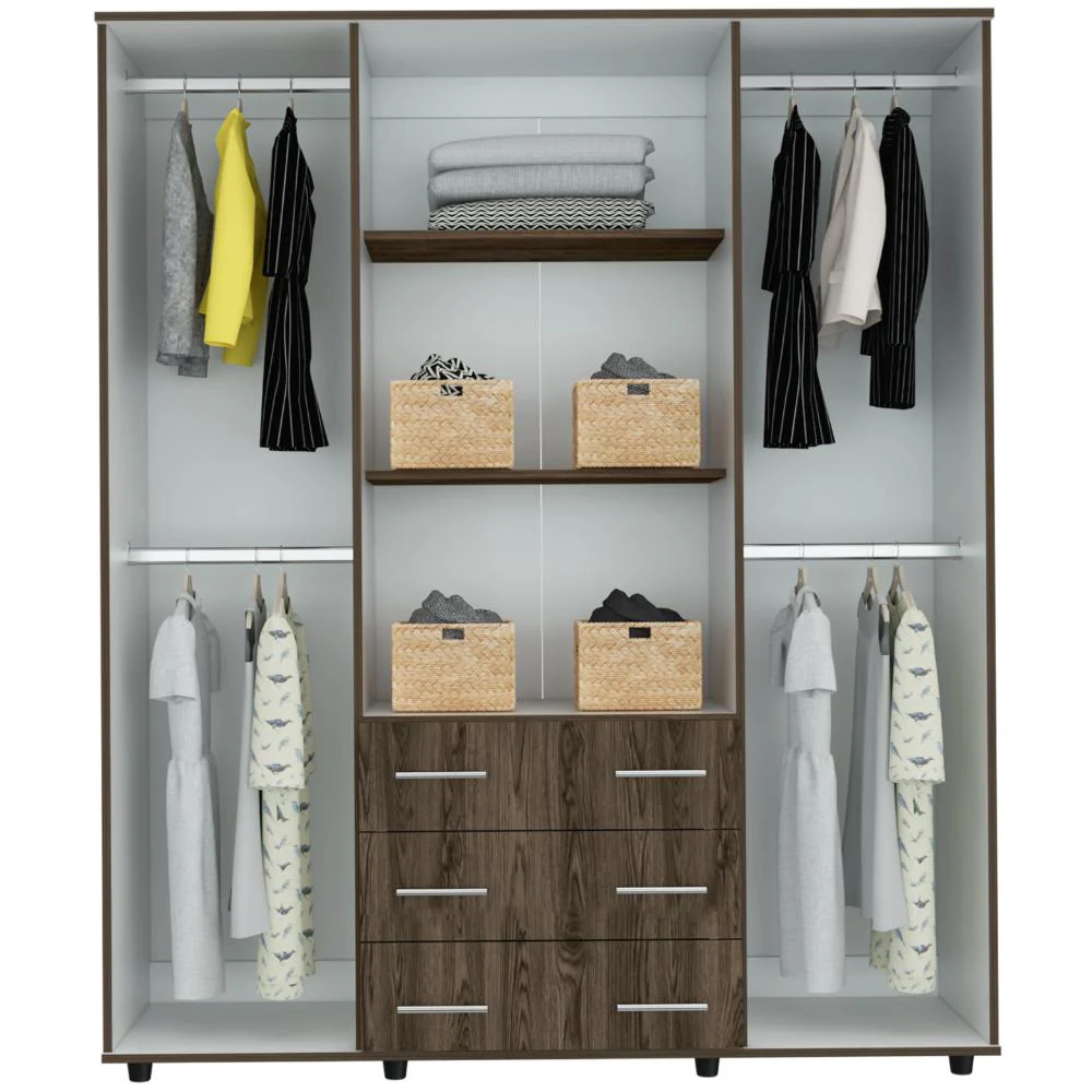 CLOSET FONTANA, MILAN Y BLANCO, CON CUATRO TUBOS PARA COLGAR ROPA Y ZAPATERO EN LA PARTE INFERIOR - Image 4