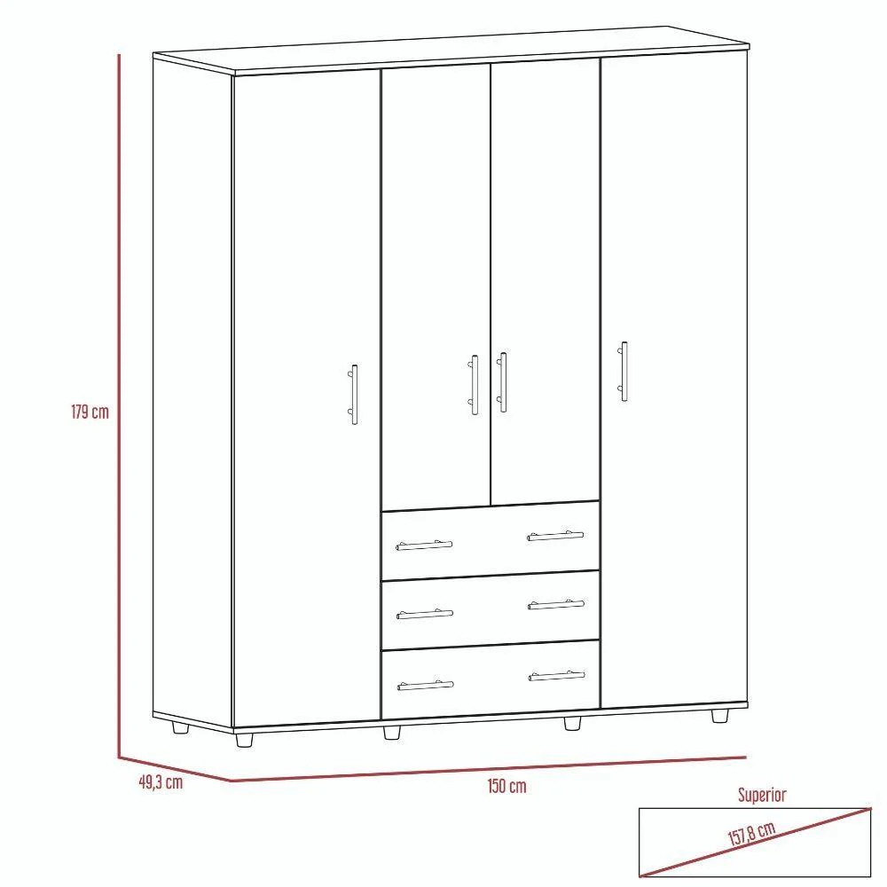 CLOSET FONTANA, WENGUE, CON CUATRO TUBOS PARA COLGAR ROPA Y ZAPATERO EN LA PARTE INFERIOR - Image 7