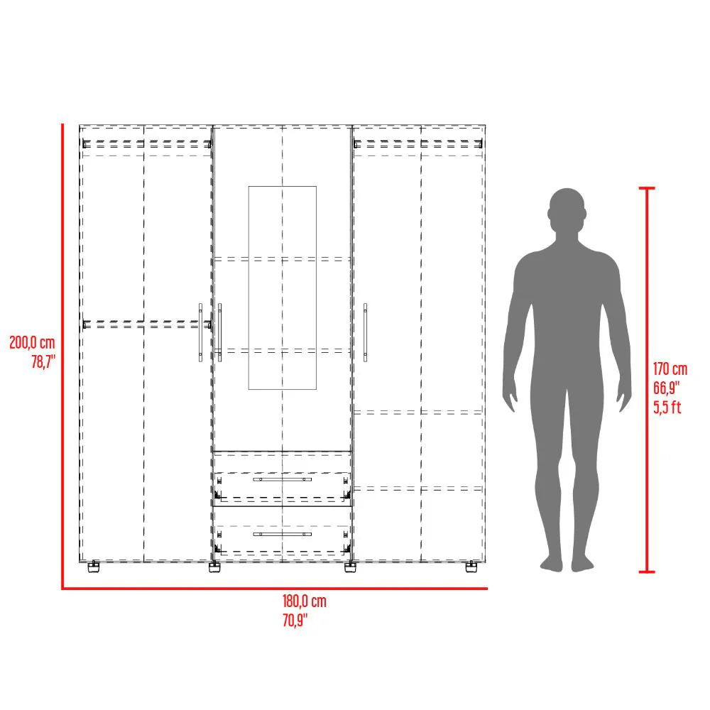 CLOSET GRAYS, NOGAL Y WENGUE, PUERTA CON ESPEJO - Image 7
