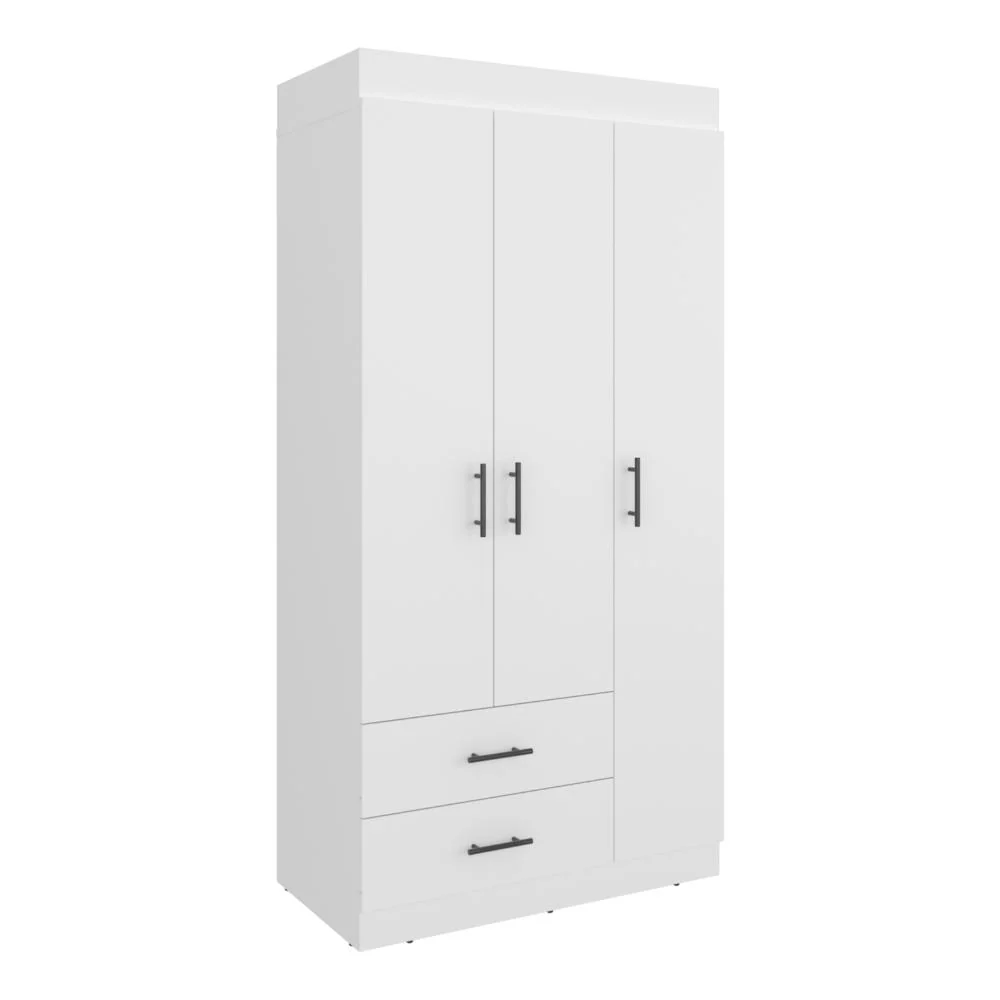 Closet Houston, Blanco Duqueza, Con Cuatro Puertas Batientes y Dos Cajones Con Amplio Espacio De Almacenamiento - Image 3