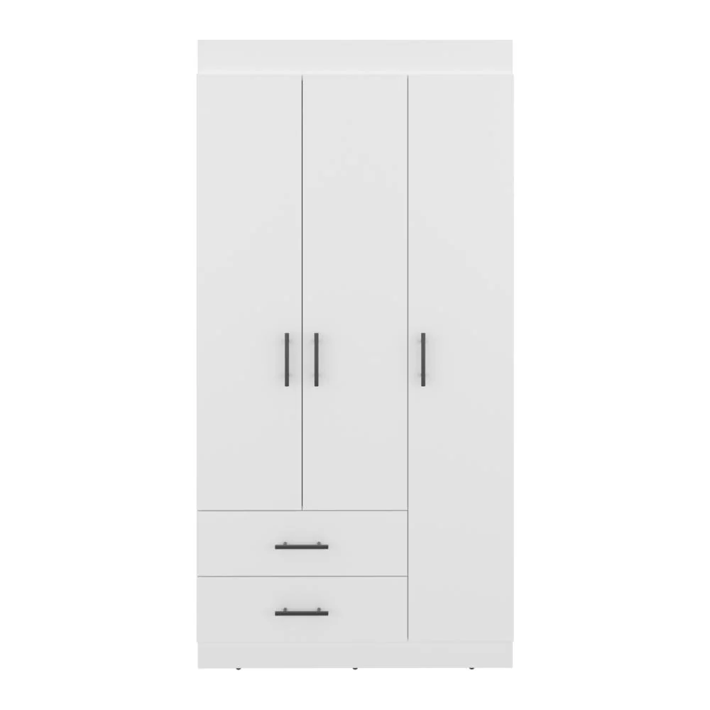 Closet Houston, Blanco Duqueza, Con Cuatro Puertas Batientes y Dos Cajones Con Amplio Espacio De Almacenamiento - Image 5