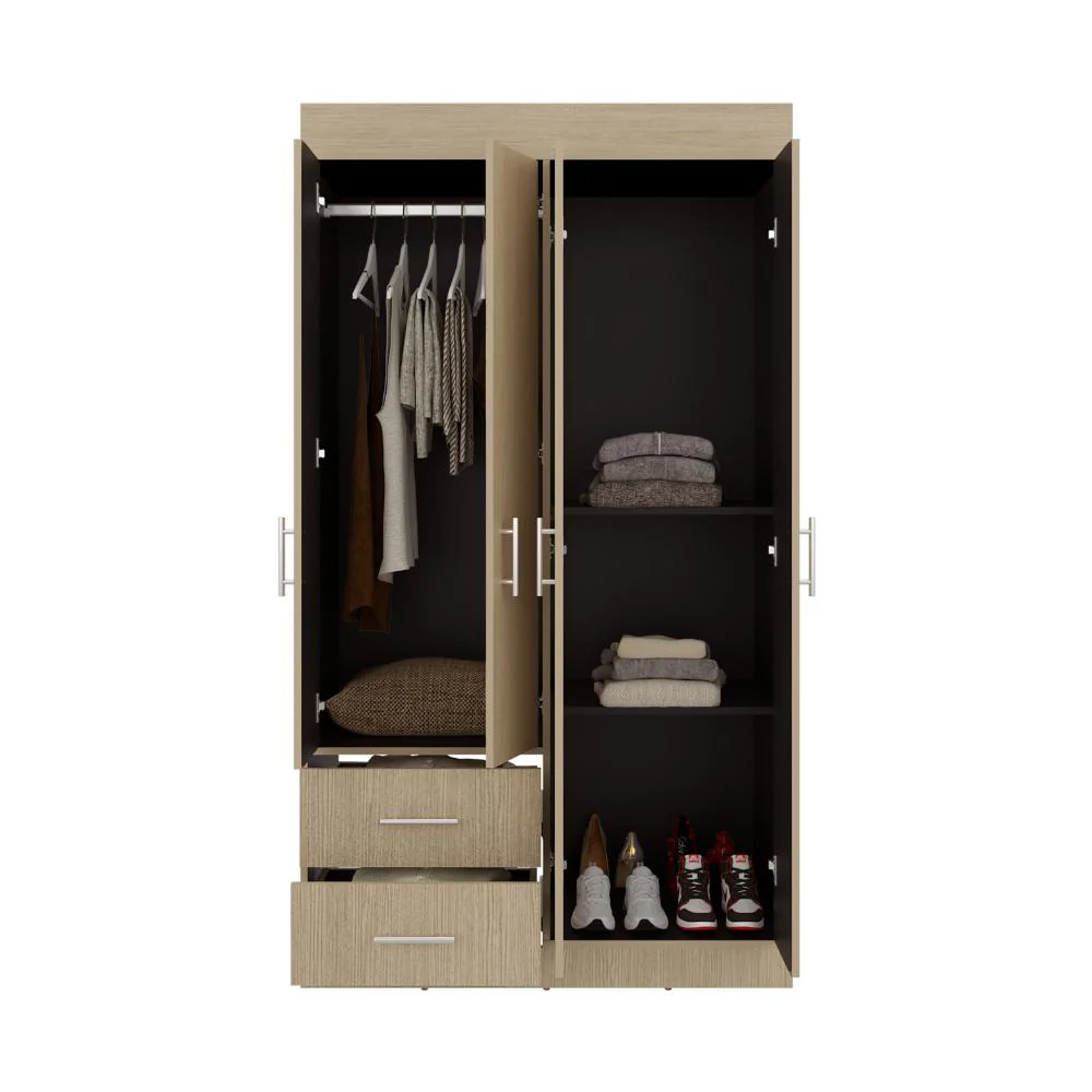 Closet Houston, Cartagena y Wengue , Con cuatro puertas batientes y dos cajones con amplio espacio de almacenamiento - Image 2