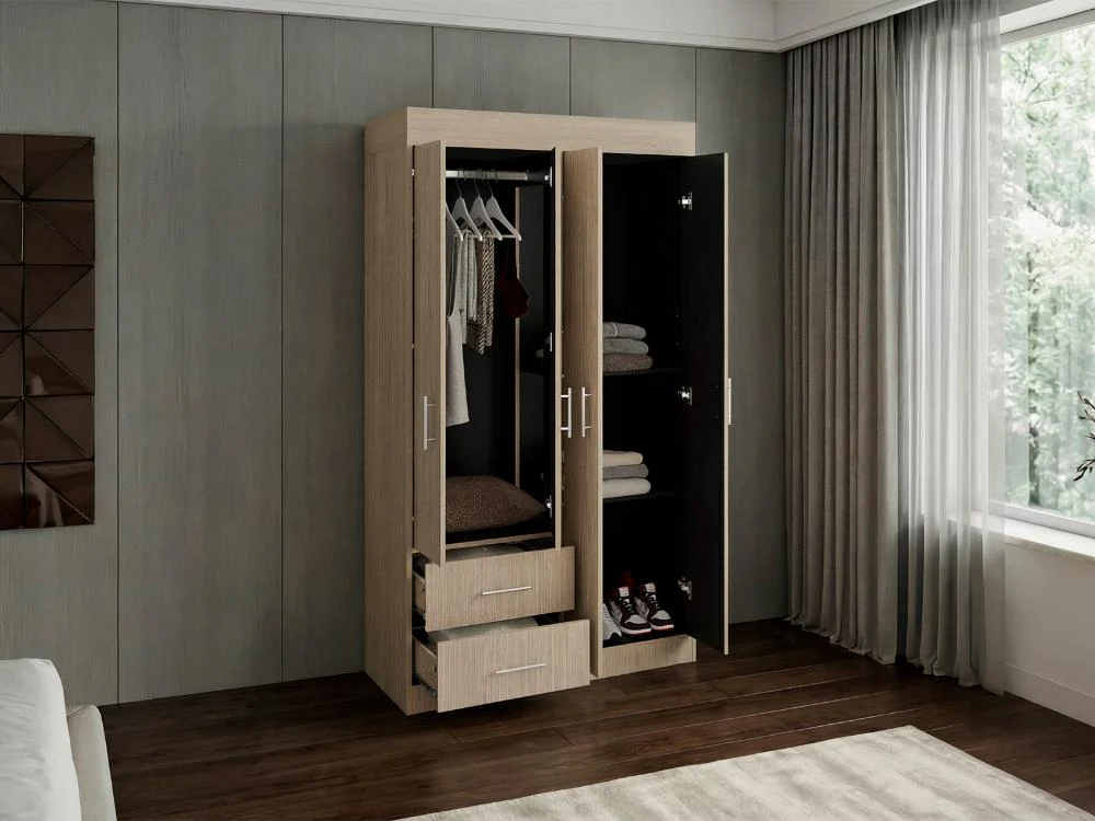 Closet Houston, Cartagena y Wengue , Con cuatro puertas batientes y dos cajones con amplio espacio de almacenamiento - Image 4