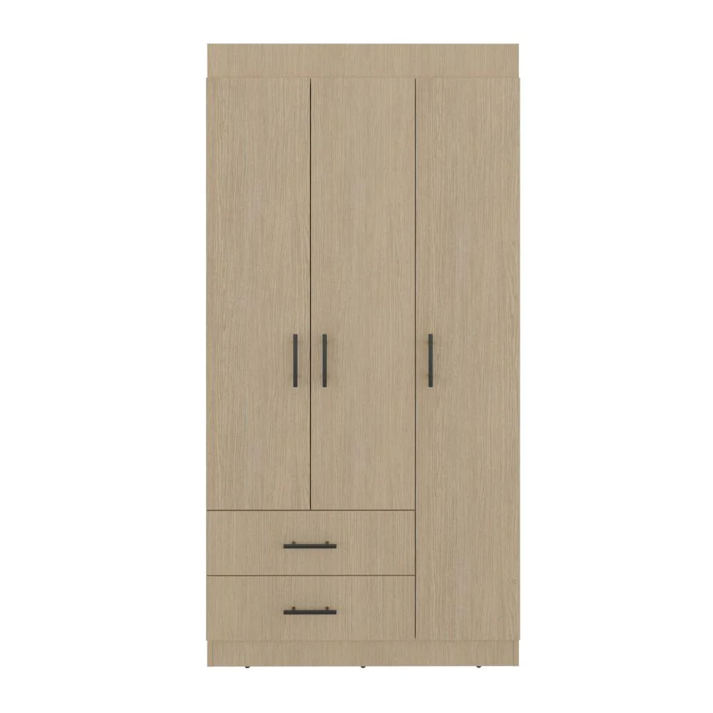 Closet Houston , Cartagena y Wengue , Con tres puertas batientes y dos cajones con amplio espacio de almacenamiento - Image 5