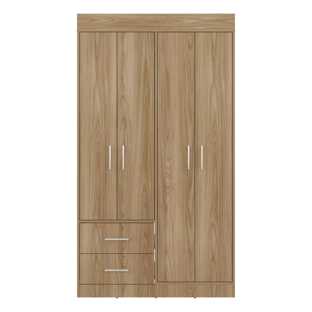 Closet Houston, Fresno Europeo y Wengue , Con Cuatro Puertas Batientes y Dos Cajones Con Amplio Espacio De Almacenamiento - Image 3