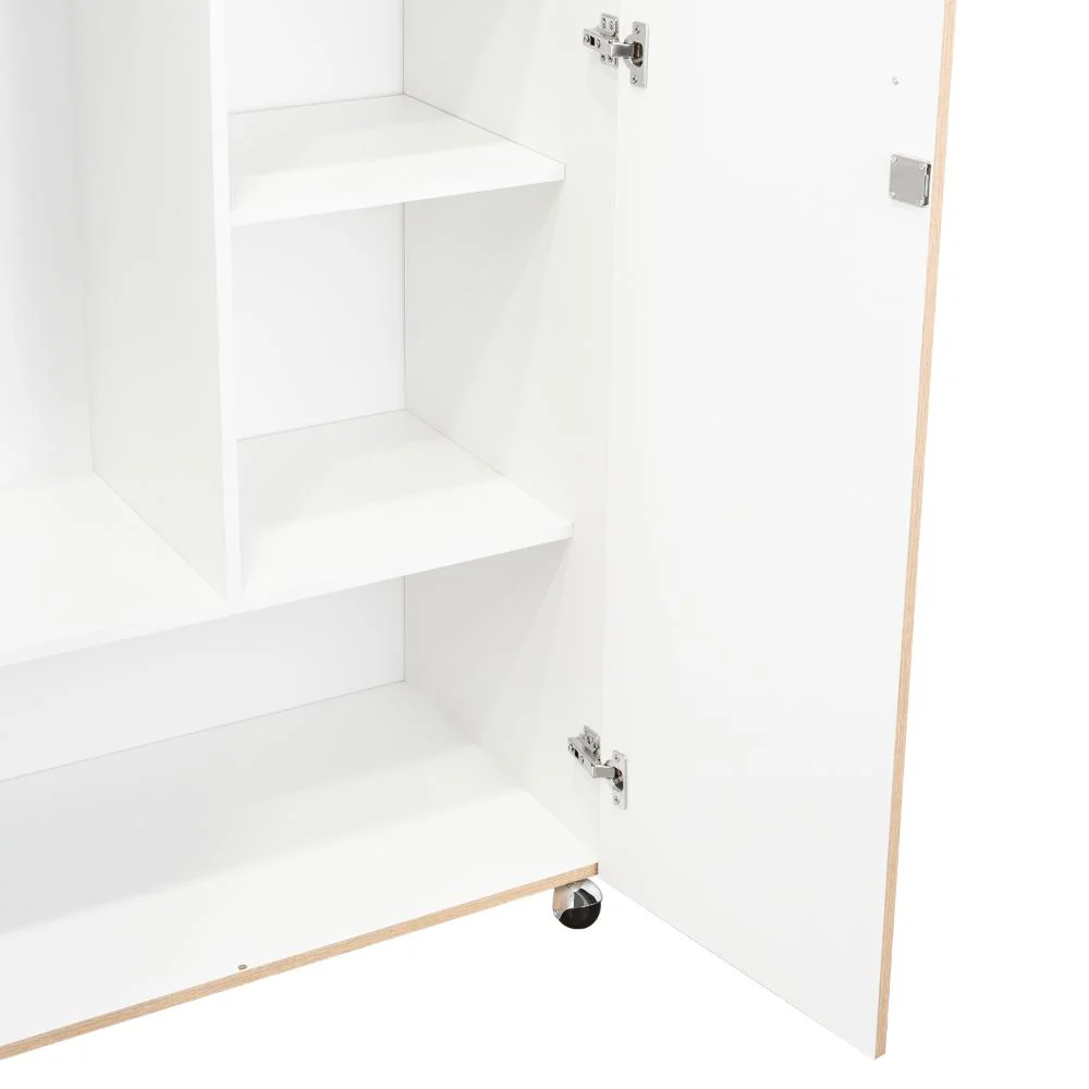 CLOSET IKER, BEIGE Y BLANCO, CON MALETERO Y RODACHINAS PARA SU FÁCIL DESPLAZAMIENTO - Image 10