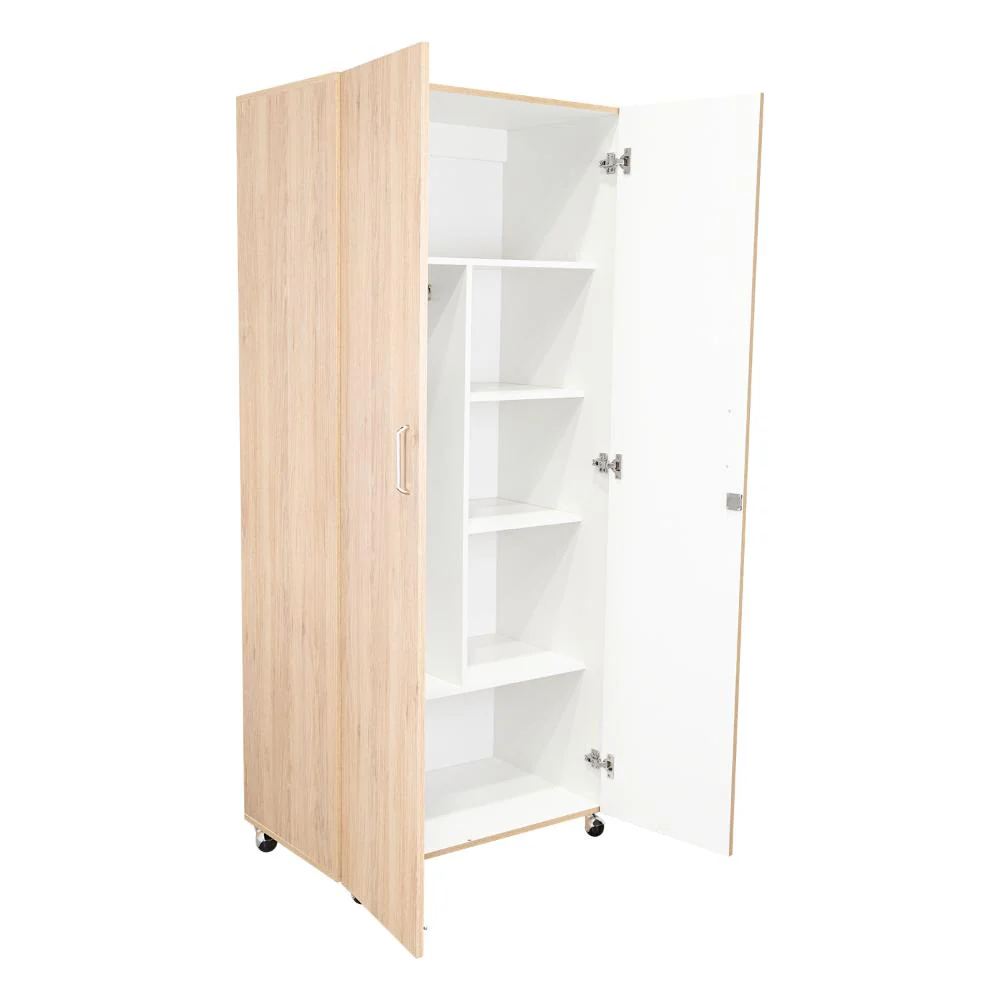 CLOSET IKER, BEIGE Y BLANCO, CON MALETERO Y RODACHINAS PARA SU FÁCIL DESPLAZAMIENTO - Image 7