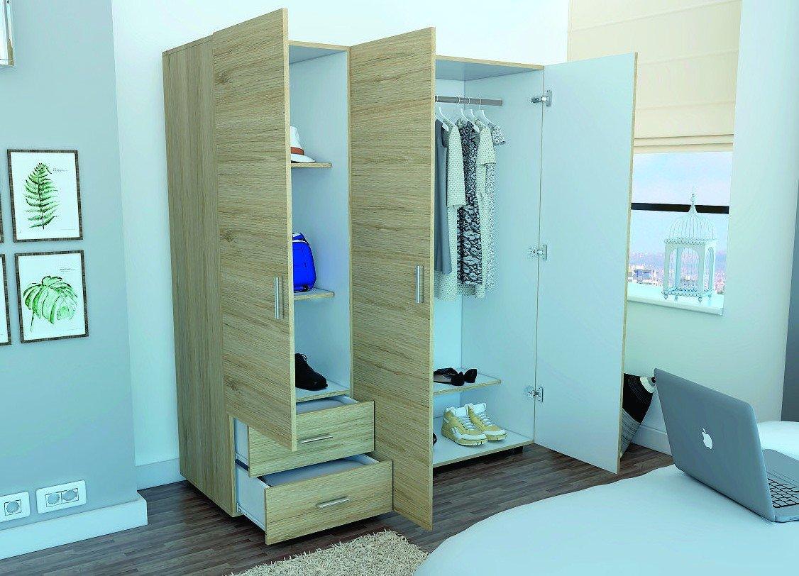 CLOSET LIGHT, BEIGE Y BLANCO, CON DOS CAJONES ORGANIZADORES Y DOS ENTREPAÑOS PARA ZAPATOS - Image 4