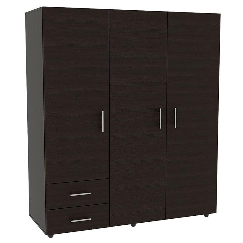 CLOSET LIGHT, WENGUE, CON DOS CAJONES ORGANIZADORES Y ENTREPAÑO DISEÑADO PARA LOS ZAPATOS
