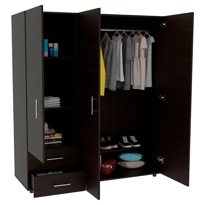 CLOSET LIGHT, WENGUE, CON DOS CAJONES ORGANIZADORES Y ENTREPAÑO DISEÑADO PARA LOS ZAPATOS - Image 2