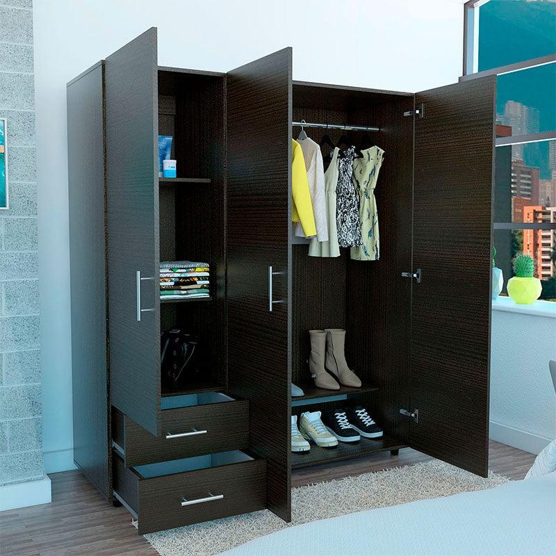 CLOSET LIGHT, WENGUE, CON DOS CAJONES ORGANIZADORES Y ENTREPAÑO DISEÑADO PARA LOS ZAPATOS - Image 5