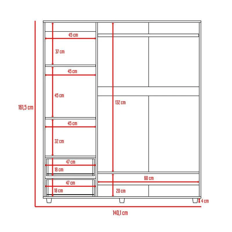 CLOSET LIGHT, WENGUE, CON DOS CAJONES ORGANIZADORES Y ENTREPAÑO DISEÑADO PARA LOS ZAPATOS - Image 8