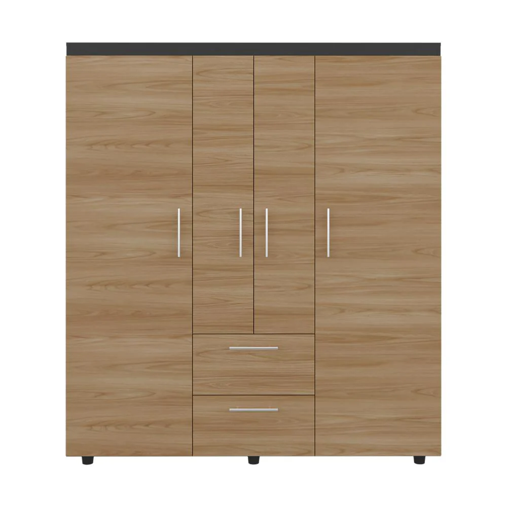 CLOSET MARCUS, FRESNO EUROPEO Y WENGUE, CON VARIEDAD DE ENTREPAÑOS Y CUATRO PUERTAS ABATIBLES - Image 3