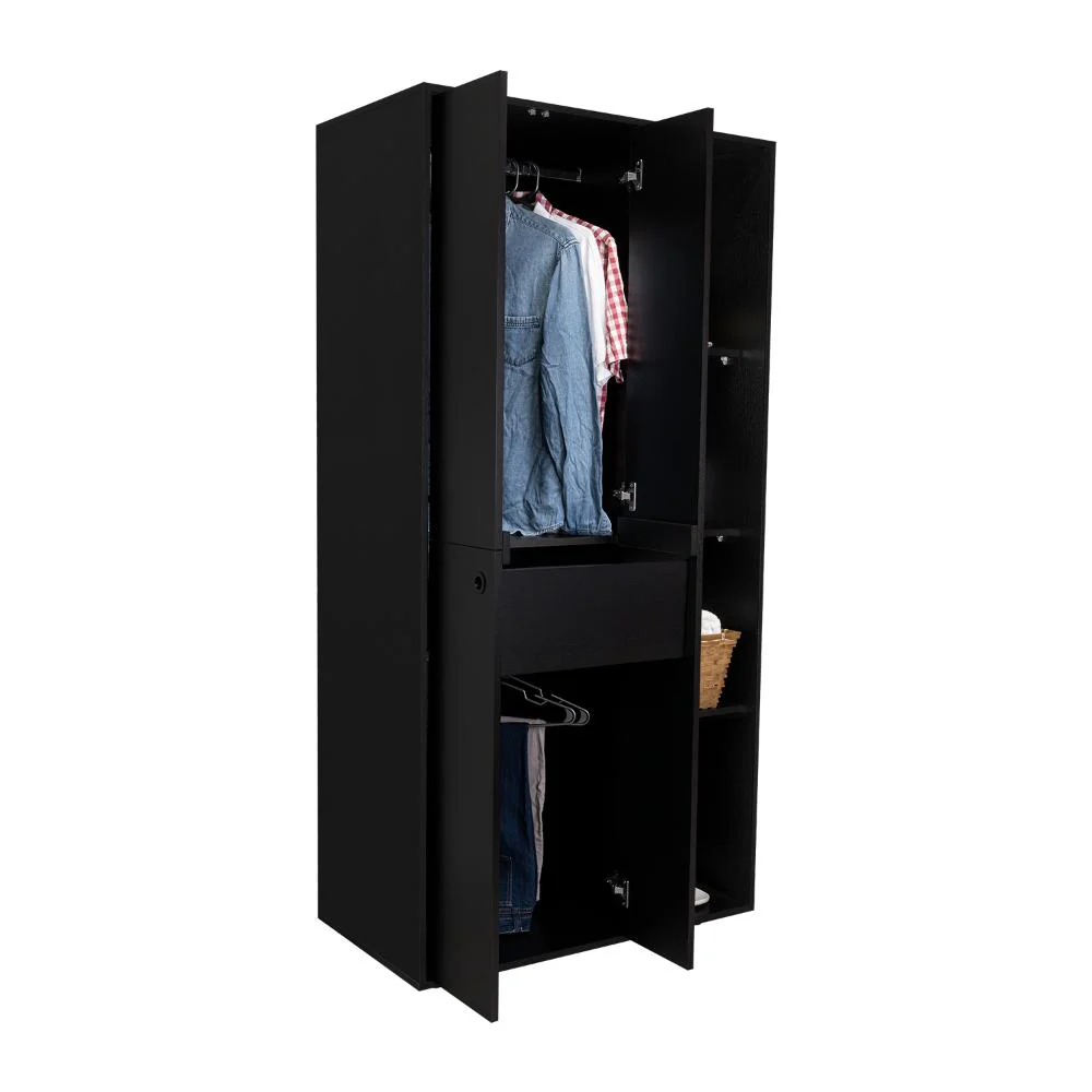 CLOSET MANDI, WENGUE, CON DOS TUBOS Y UN CAJON DESLIZABLE ZF - Image 2