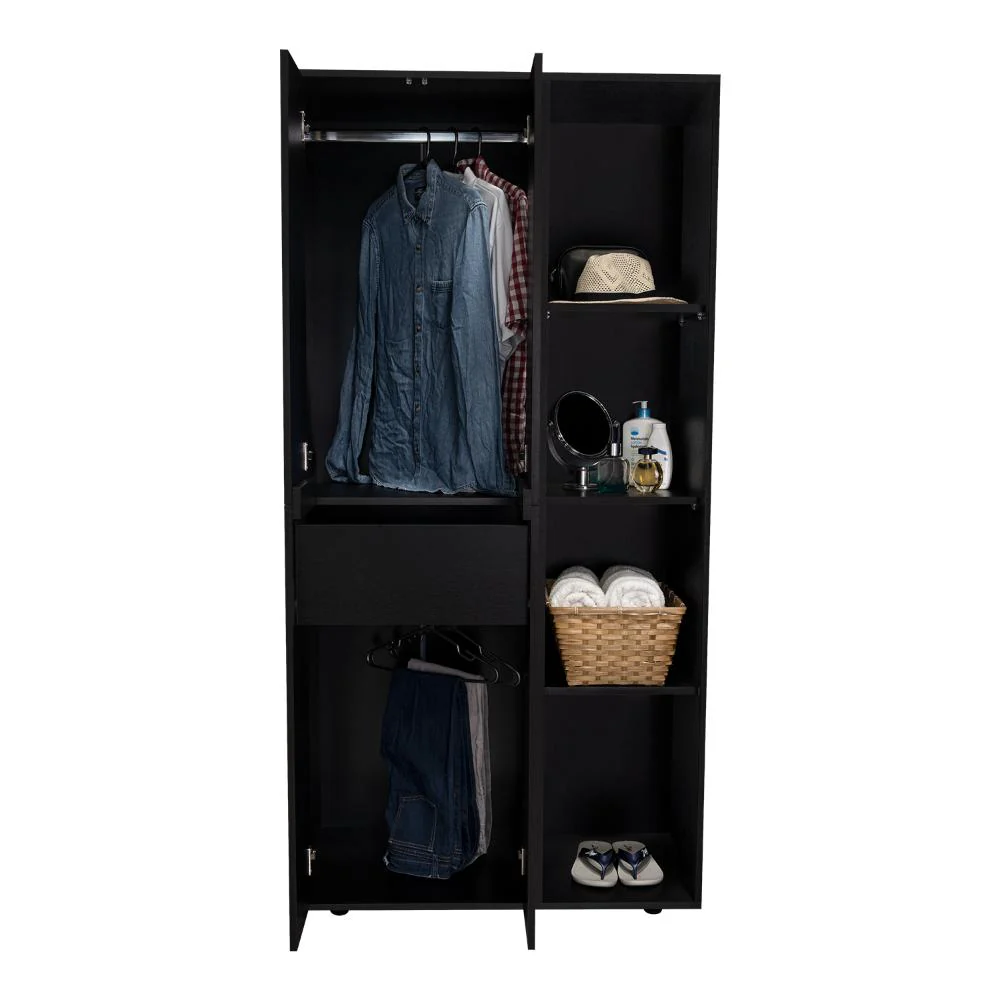 CLOSET MANDI, WENGUE, CON DOS TUBOS Y UN CAJON DESLIZABLE ZF - Image 4