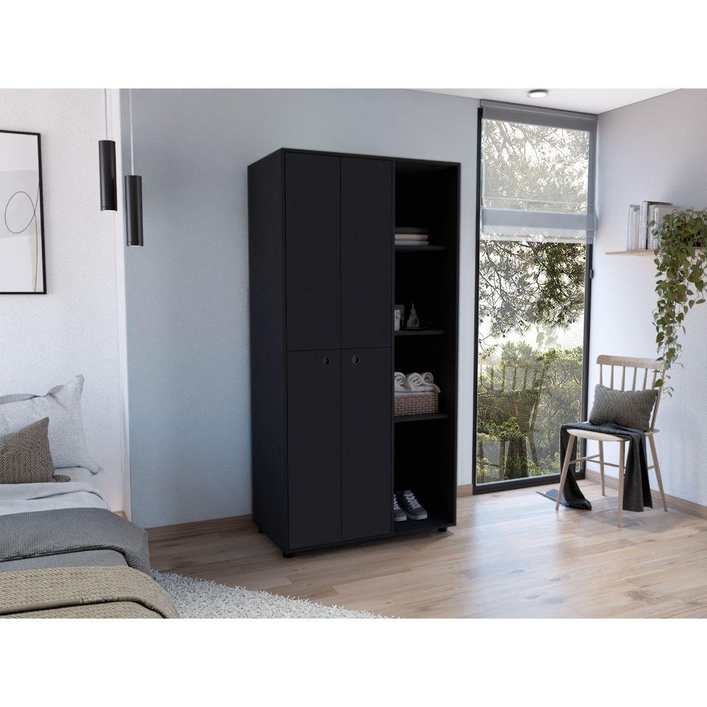 CLOSET MANDI, WENGUE, CON DOS TUBOS Y UN CAJON DESLIZABLE ZF - Image 5