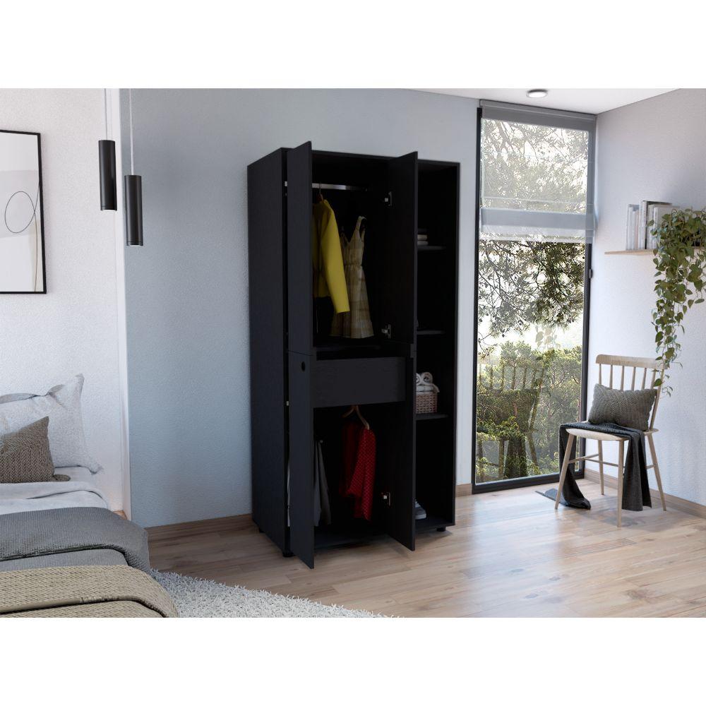 CLOSET MANDI, WENGUE, CON DOS TUBOS Y UN CAJON DESLIZABLE ZF - Image 6