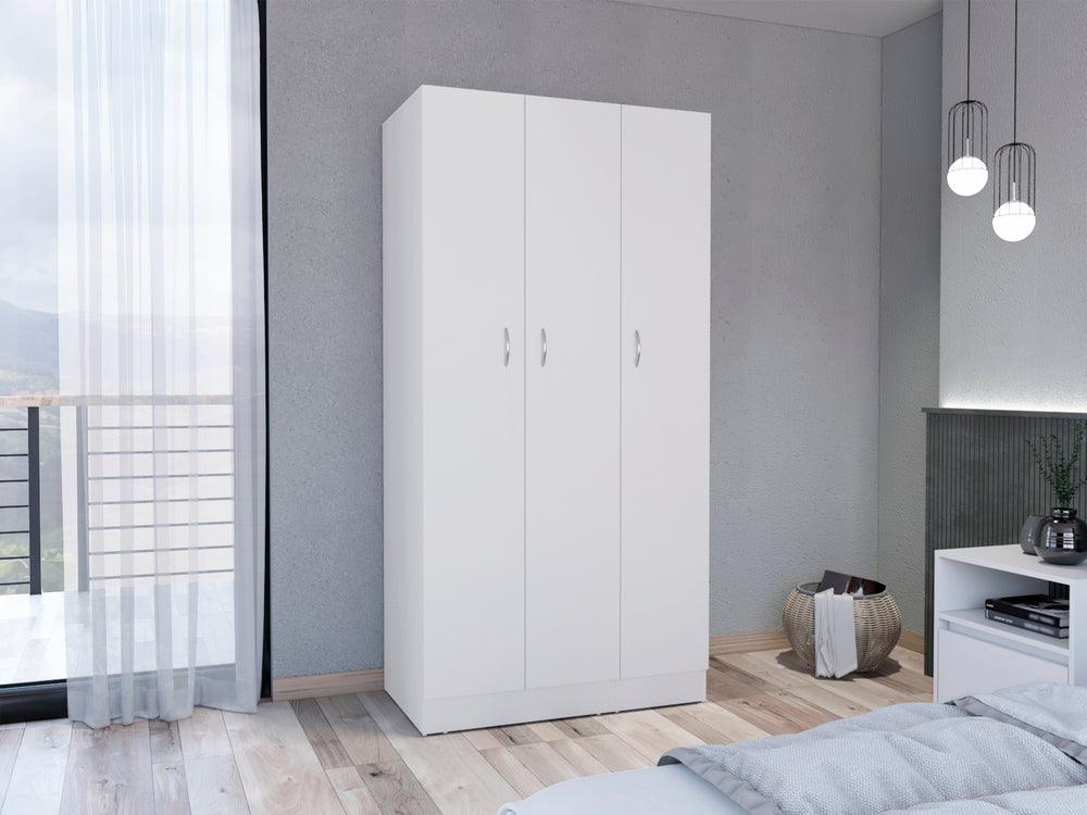 CLOSET ORBE, BLANCO DUQUEZA, CON DOS CAJONES, CUATRO ENTREPAÑOS Y TUBO CROMADO ZF - Image 3