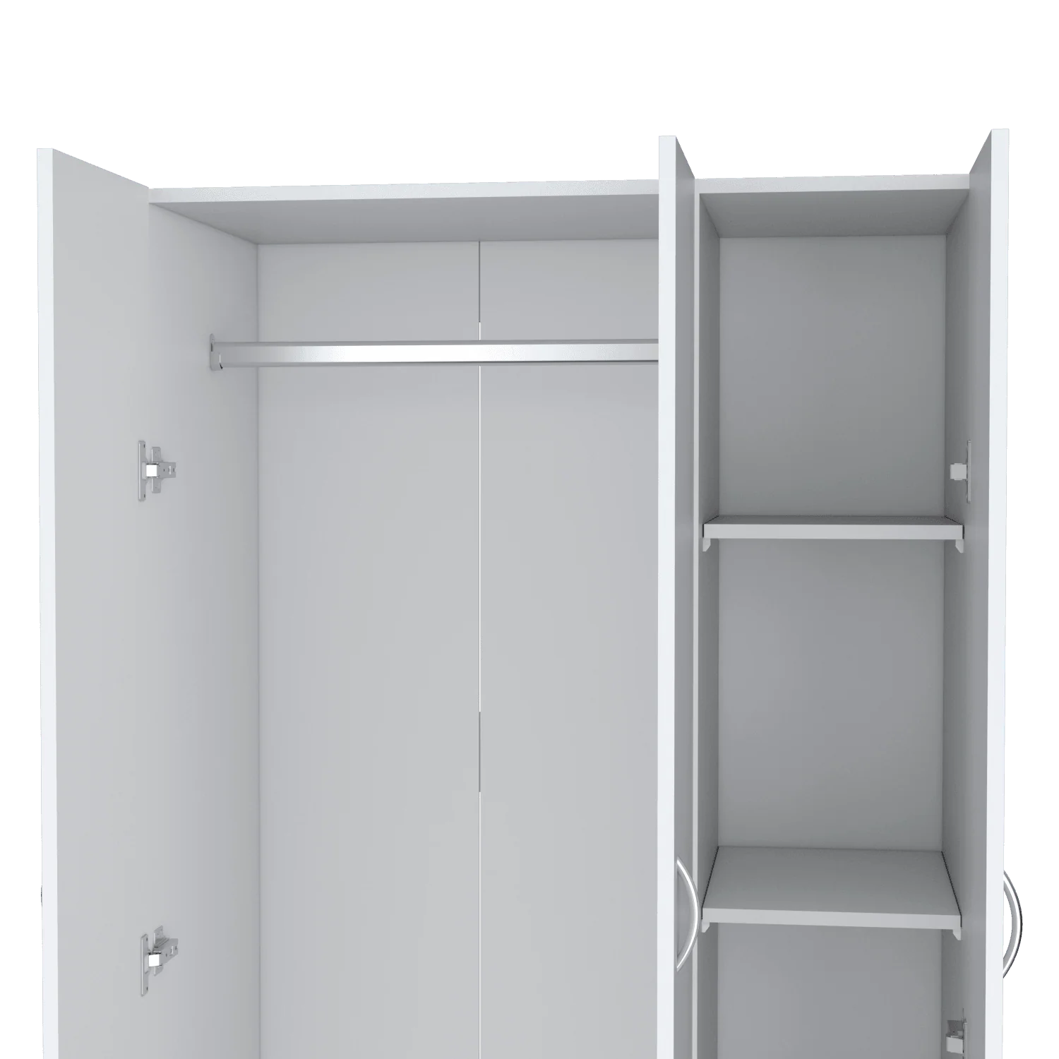 CLOSET ORBE, BLANCO DUQUEZA, CON DOS CAJONES, CUATRO ENTREPAÑOS Y TUBO CROMADO ZF - Image 4