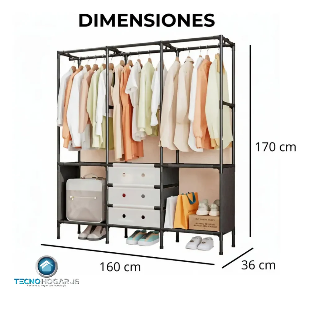 CLOSET ORGANIZADOR 3 ESPACIOS ZAPATERO ESTANTE - Image 2