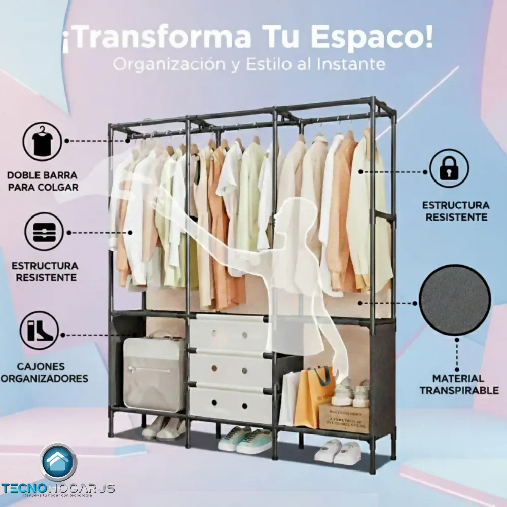 CLOSET ORGANIZADOR 3 ESPACIOS ZAPATERO ESTANTE - Image 5