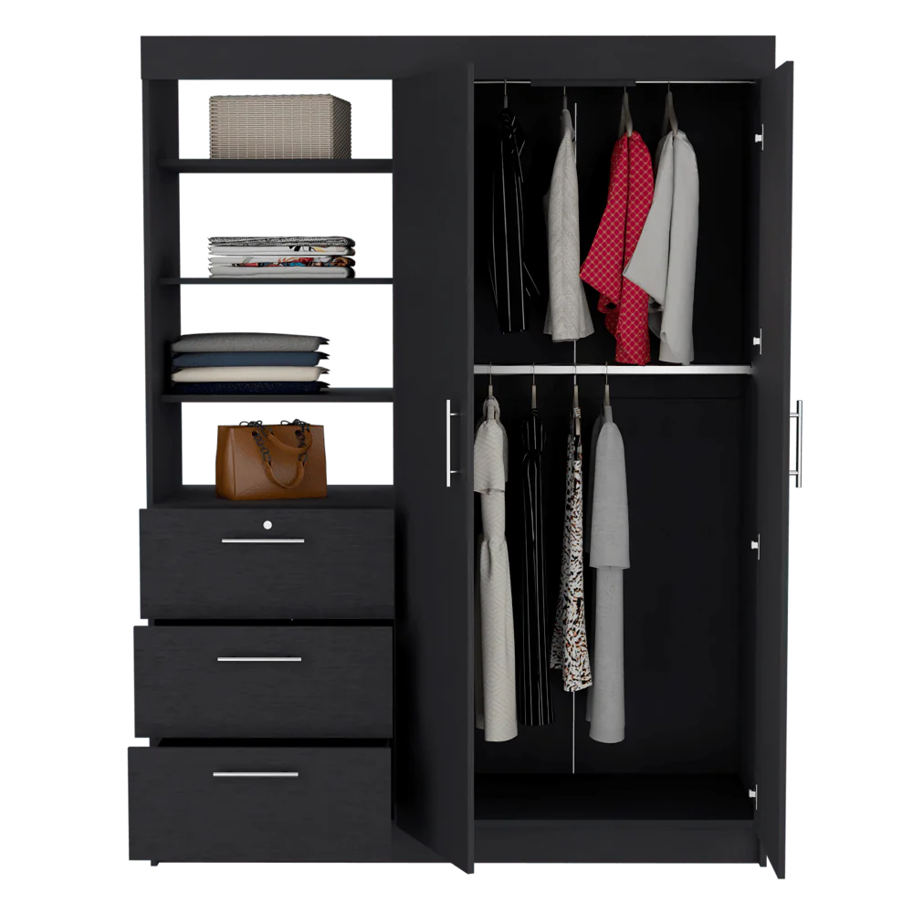 CLOSET PEKÍN, WENGUE, CON DOS PUERTAS ABATIBLES Y TRES CAJONES ORGANIZADORES - Image 2