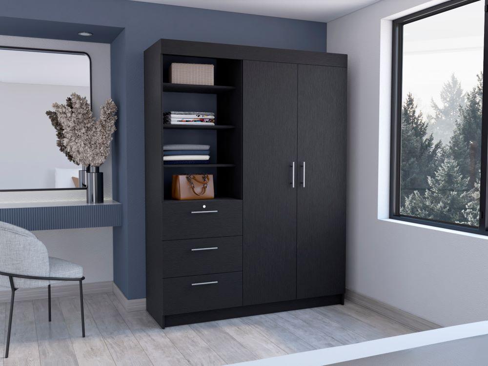 CLOSET PEKÍN, WENGUE, CON DOS PUERTAS ABATIBLES Y TRES CAJONES ORGANIZADORES - Image 4