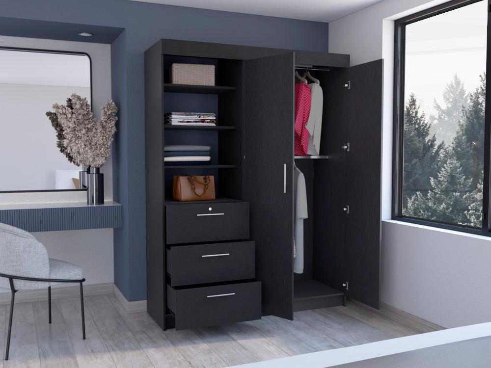 CLOSET PEKÍN, WENGUE, CON DOS PUERTAS ABATIBLES Y TRES CAJONES ORGANIZADORES ZF - Image 2