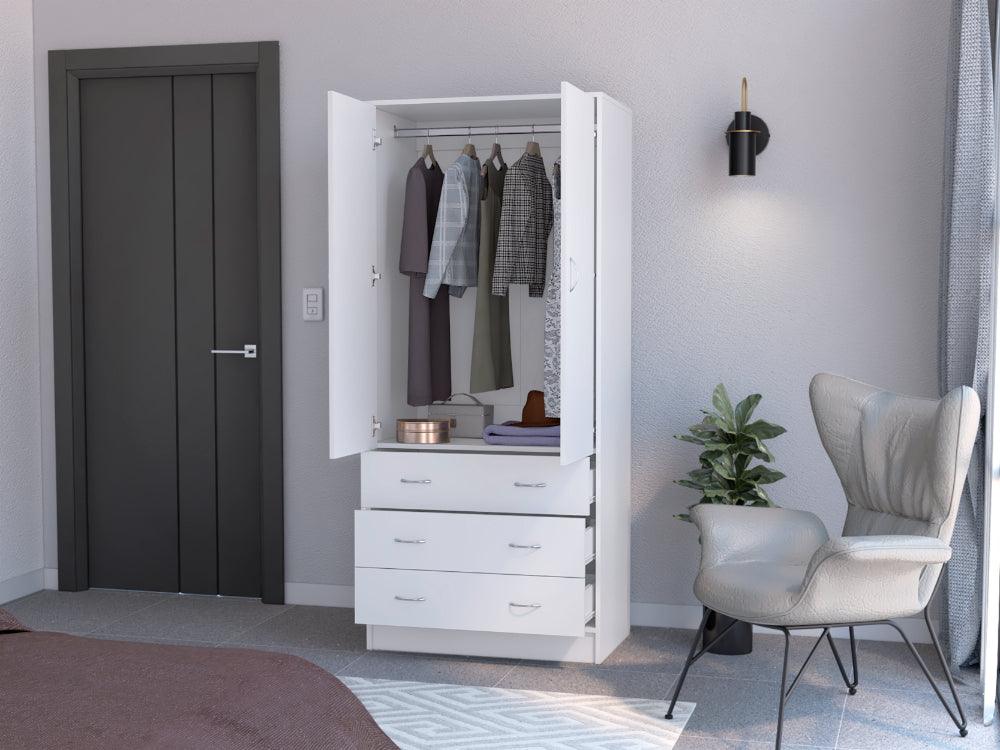 CLOSET PILIC, BLANCO DUQUEZA, TRES CAJONES CON GRAN CAPACIDAD DE ALMACENAMIENTO ZF - Image 3
