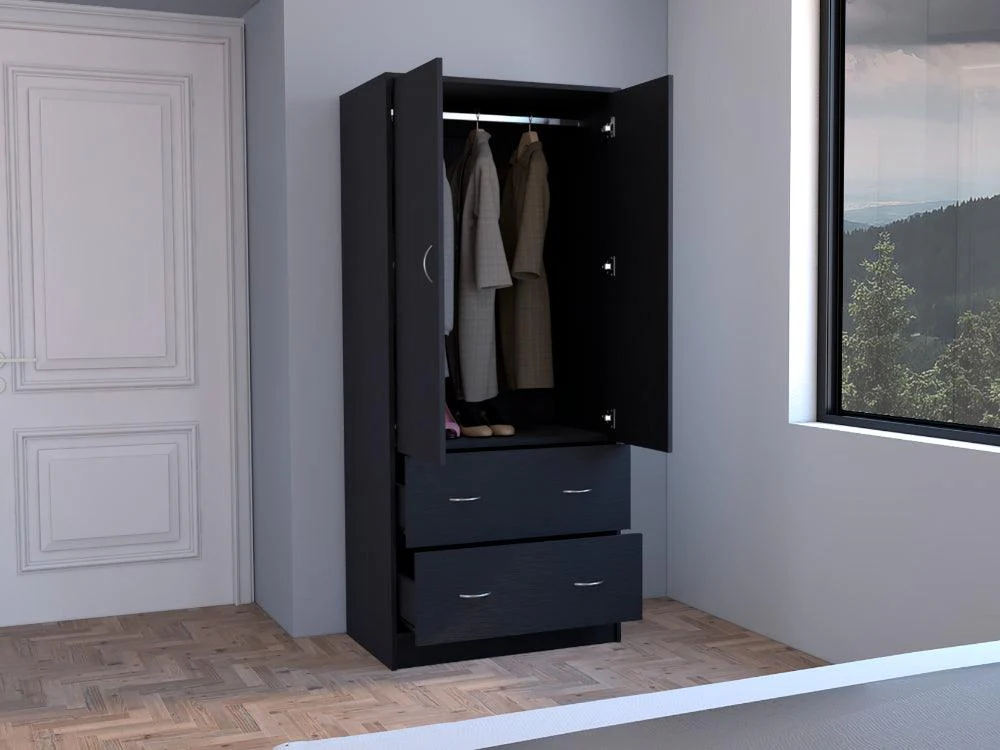 CLOSET PILIC, WENGUE, DOS CAJONES CON GRAN CAPACIDAD DE ALMACENAMIENTO ZF - Image 4