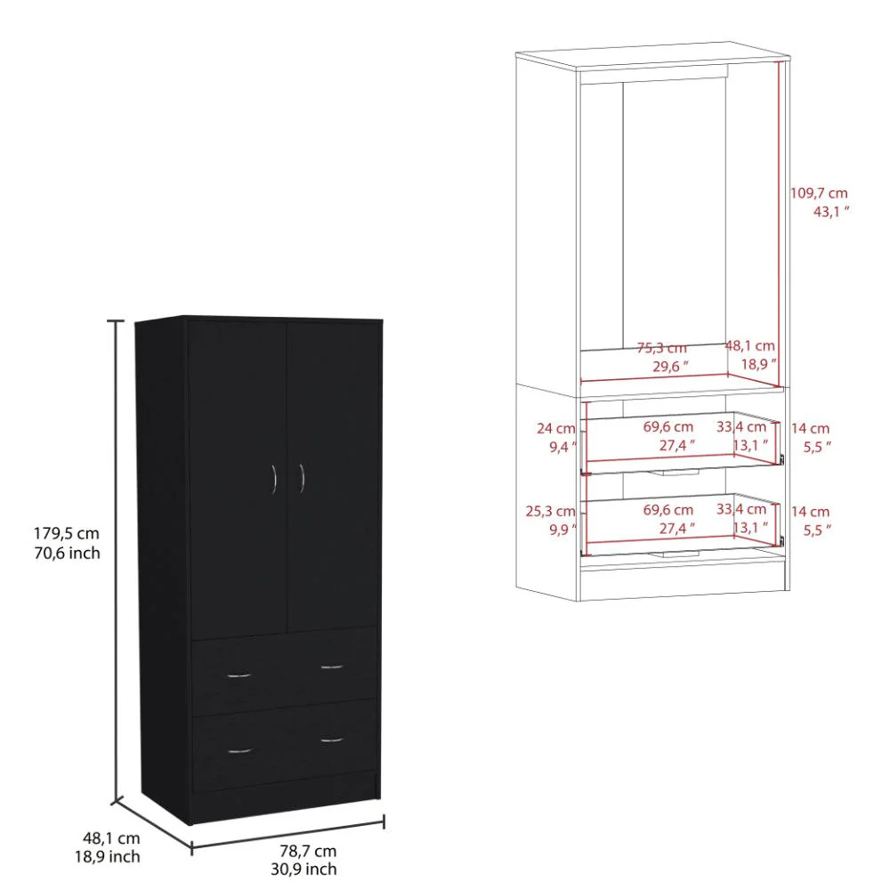 CLOSET PILIC, WENGUE, DOS CAJONES CON GRAN CAPACIDAD DE ALMACENAMIENTO ZF - Image 7