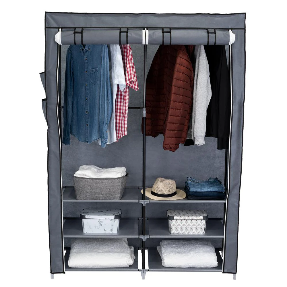 CLOSET PORTÁTIL JEANPOOL, GRIS, VARIEDAD DE ENTREPAÑOS EN TELA - Image 2