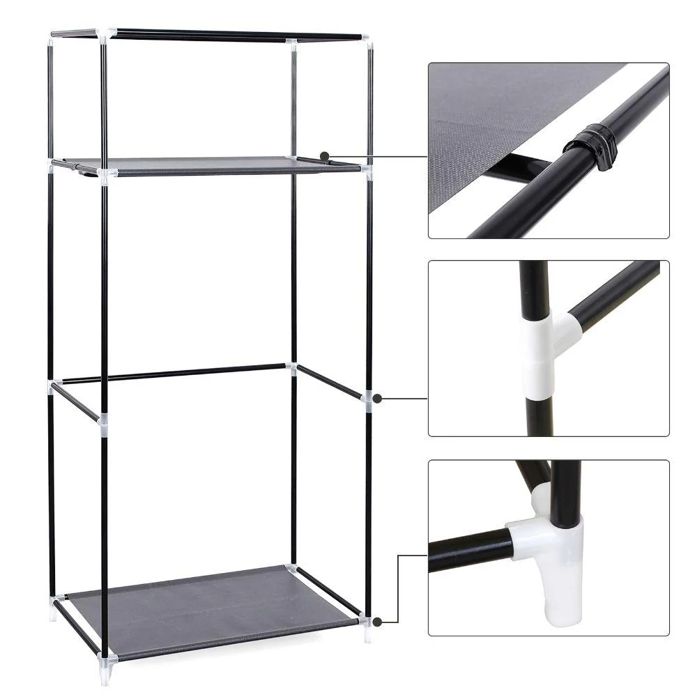 CLOSET PORTÁTIL JEASKEN, GRIS, VARIEDAD DE ENTREPAÑOS EN TELA - Image 9