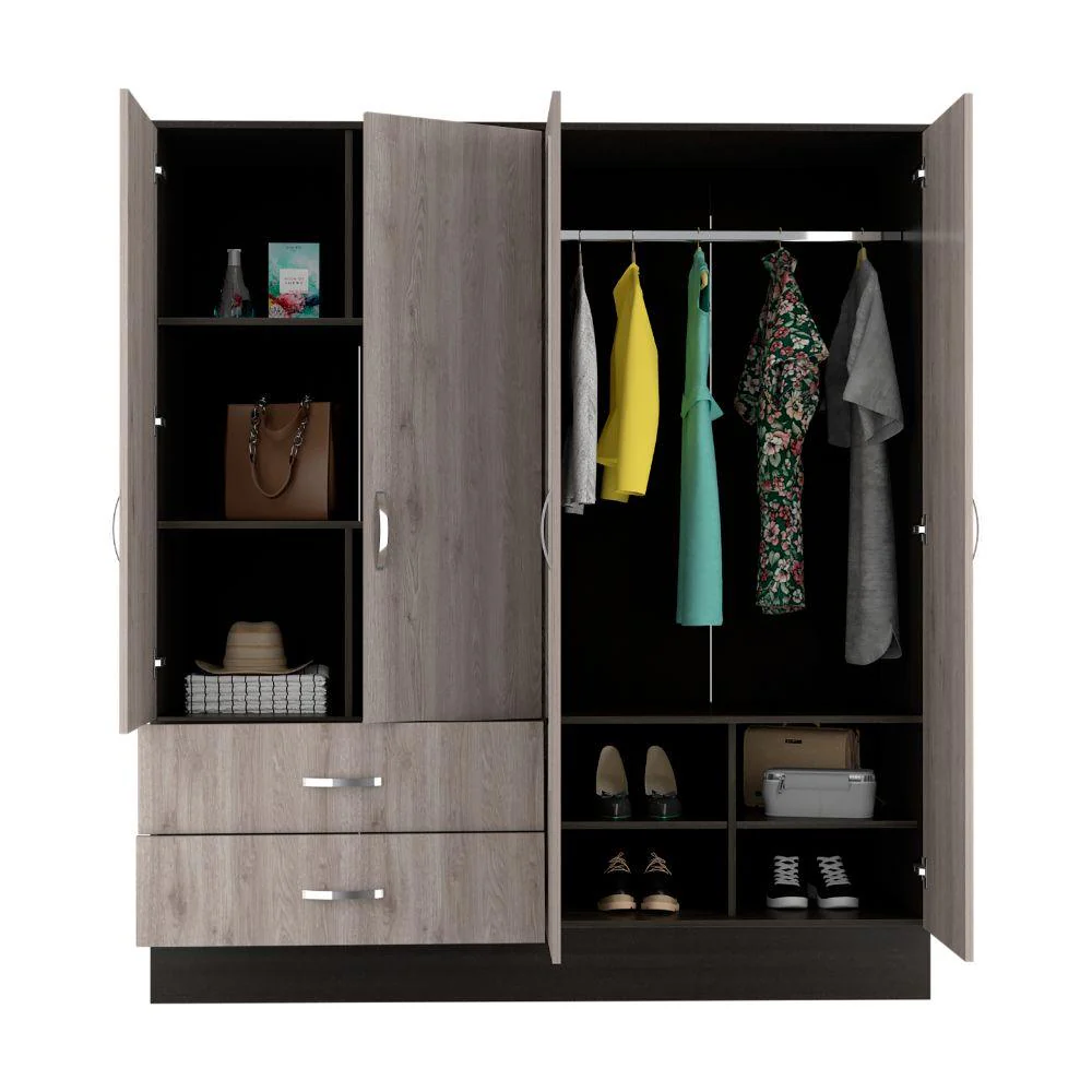CLOSET QUILES, HUMO Y WENGUE, CON DOS ESPEJOS Y CUATRO PUERTAS ABATIBLES    ZF - Image 2