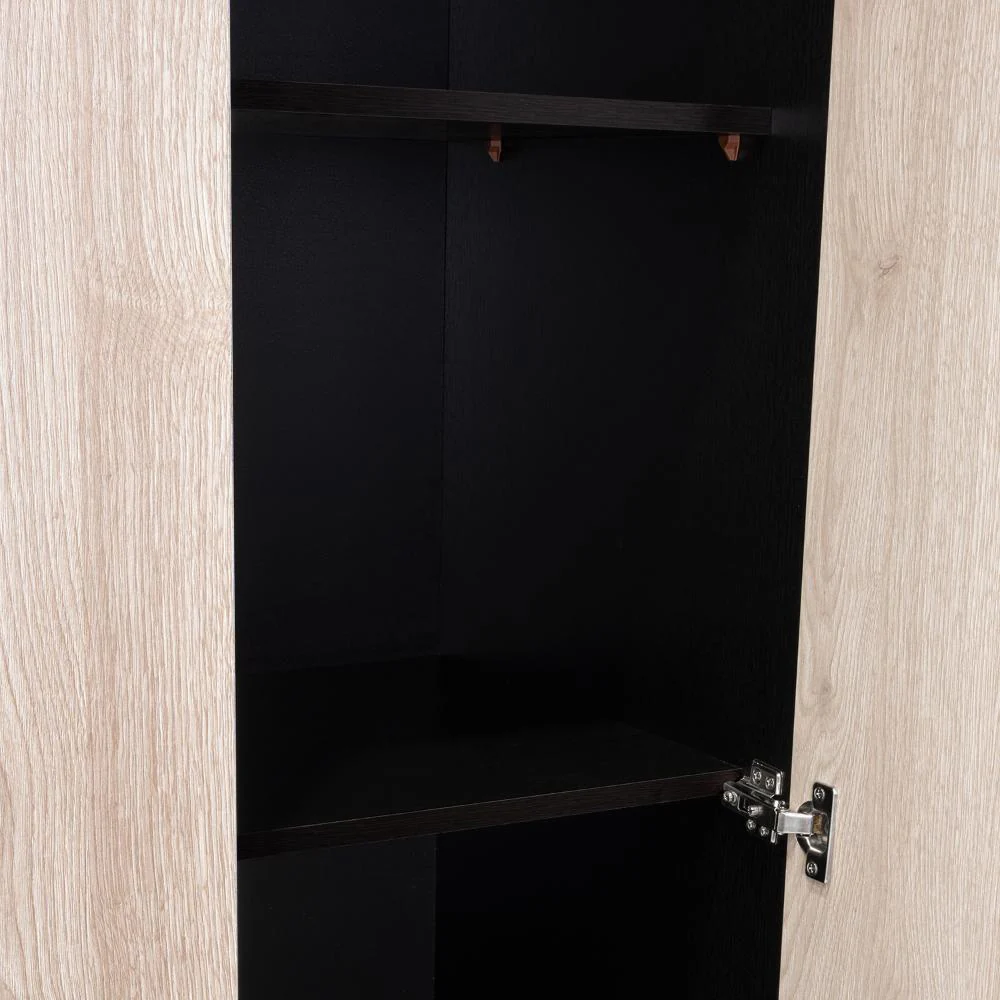 CLOSET QUILES 120, WENGUE Y HUMO, CON ESPEJO, TUBO PARA COLGAR ROPA, TRES PUERTAS ABATIBLES ZF - Image 10