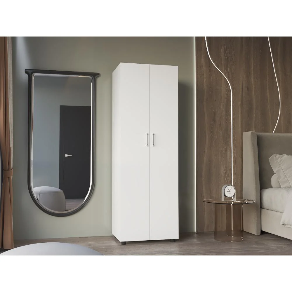 CLOSET RAYO, BLANCO, CON DOS PUERTAS Y TUBO EN SU INTERIOR ZF