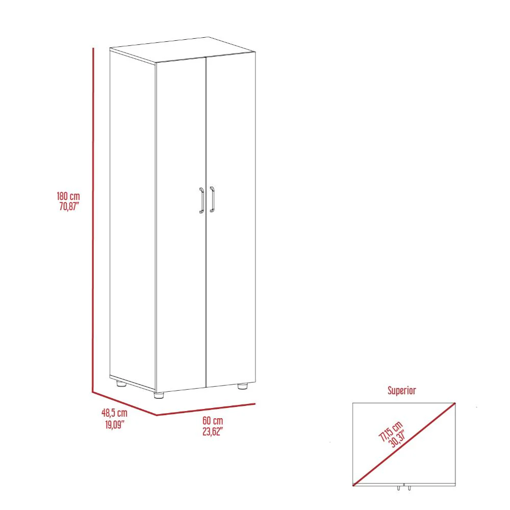 CLOSET RAYO, WENGUE, CON DOS PUERTAS Y TUBO EN SU INTERIOR    ZF - Image 7