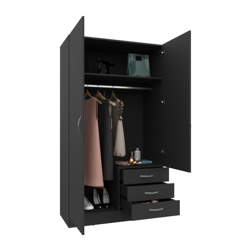 CLOSET SAMKA, WENGUE, CON DOS PUERTAS ABATIBLES Y TRES CAJONES - Image 2