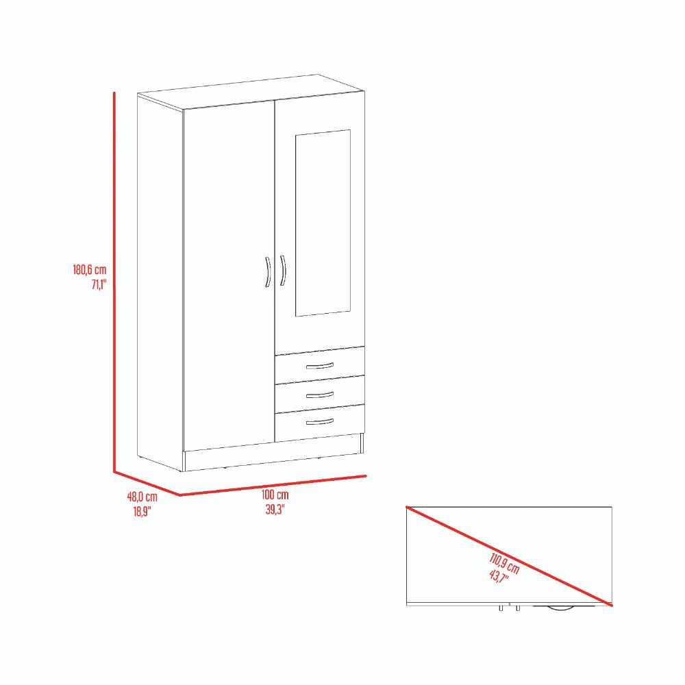 CLOSET SAMKA, WENGUE, CON DOS PUERTAS ABATIBLES Y TRES CAJONES - Image 9