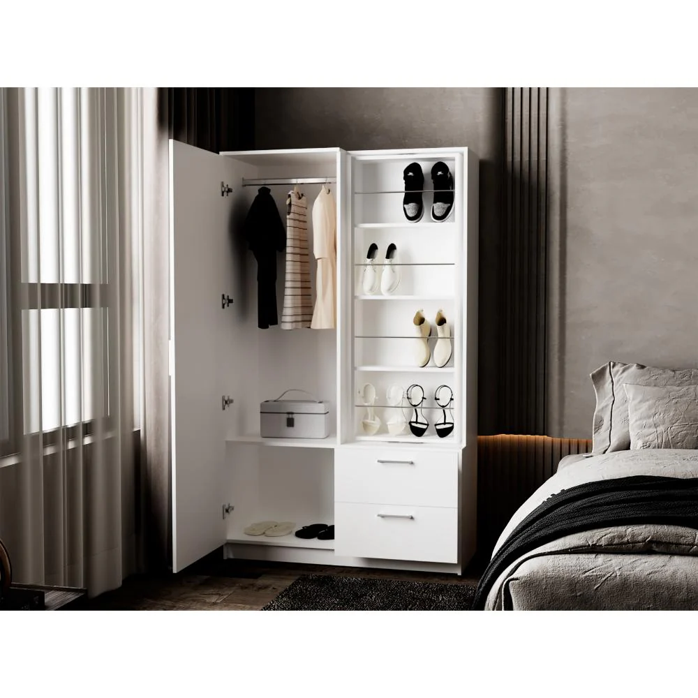 CLOSET SEVIL, BLANCO, CON ESPEJO Y ZAPATERO INCLUIDO ZF - Image 2