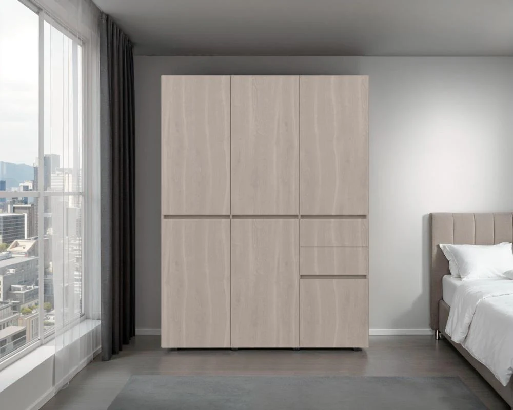 CLOSET SIRUELA 150, BARDOLINO Y BLANCO, CON SEIS PUERTAS Y GRAN CAPACIDAD DE ALMACENAMIENTO - Image 5