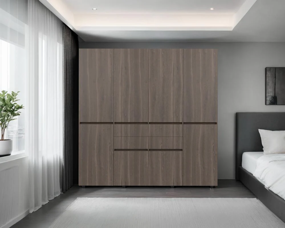 CLOSET SIRUELA 200, MILAN Y WENGUE, CON CUATRO CAJONES, OCHO PUERTAS Y GRAN CAPACIDAD DE ALMACENAMIENTO - Image 5