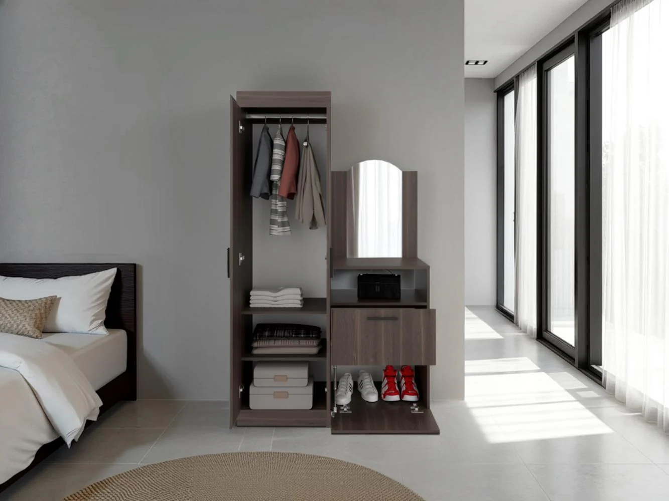 CLOSET TOCADOR PRAGA, MILAN, CON DISEÑO MODERNO INCLUYE ESPEJO - Image 7