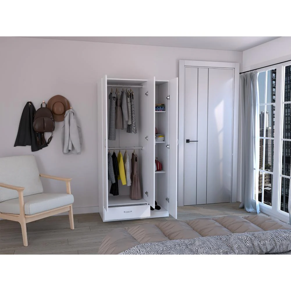 CLOSET VILTEX, BLANCO, CON UN CAJON, AMPLIOS ESPACIO PARA ROPA - Image 4