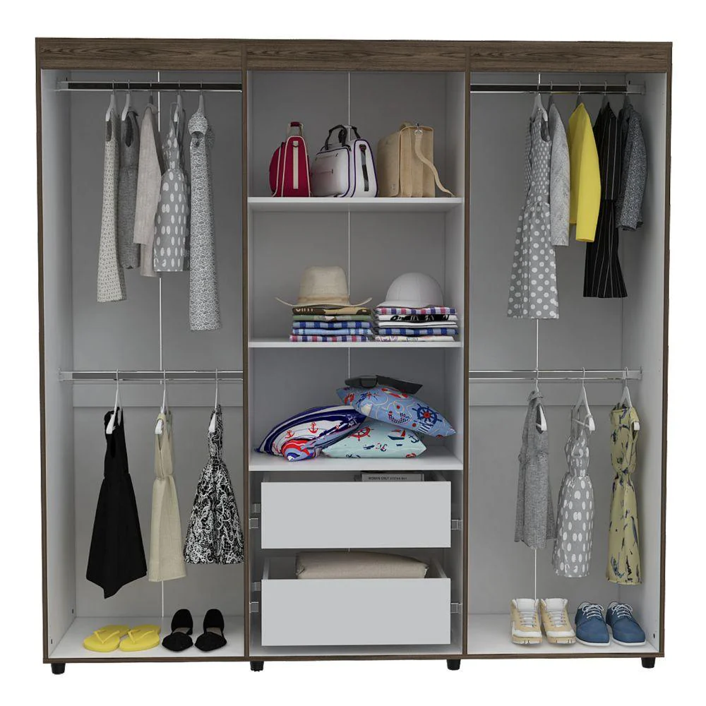 CLOSET ZAFIRO, CHOCOLATE, CON DOS CAJONES MULTIUSOS Y SEIS PUERTAS ABATIBLES - Image 3