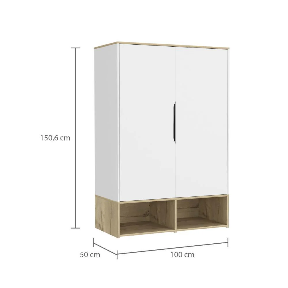 CLOSET ZAPATERO VICKTUS, BLANCO Y CAFÉ CLARO, CON DOS PUERTAS BATIENTES, AMPLIOS ESPACIOS PARA ALMACENAMIENTO - Image 11