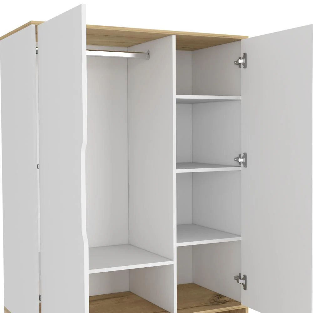 CLOSET ZAPATERO VICKTUS, BLANCO Y CAFÉ CLARO, CON DOS PUERTAS BATIENTES, AMPLIOS ESPACIOS PARA ALMACENAMIENTO - Image 7