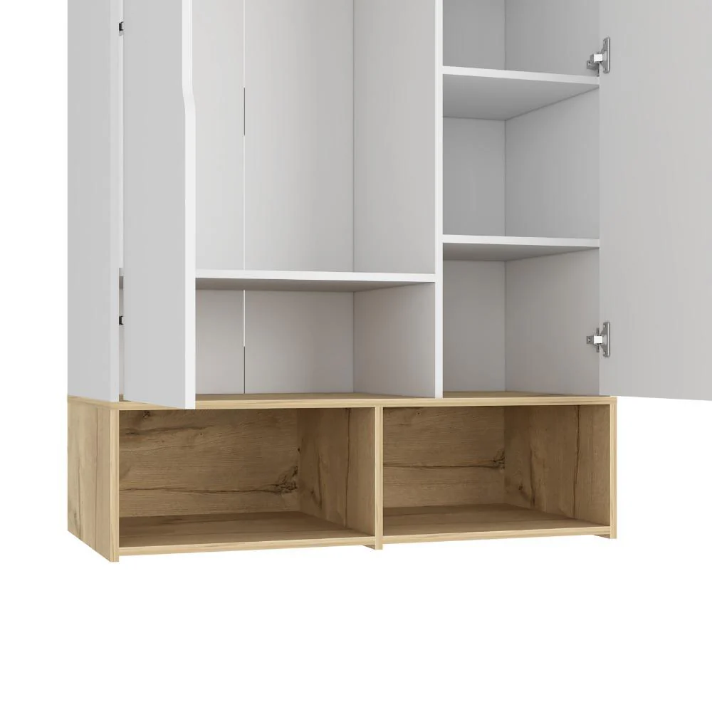 CLOSET ZAPATERO VICKTUS, BLANCO Y CAFÉ CLARO, CON DOS PUERTAS BATIENTES, AMPLIOS ESPACIOS PARA ALMACENAMIENTO - Image 8
