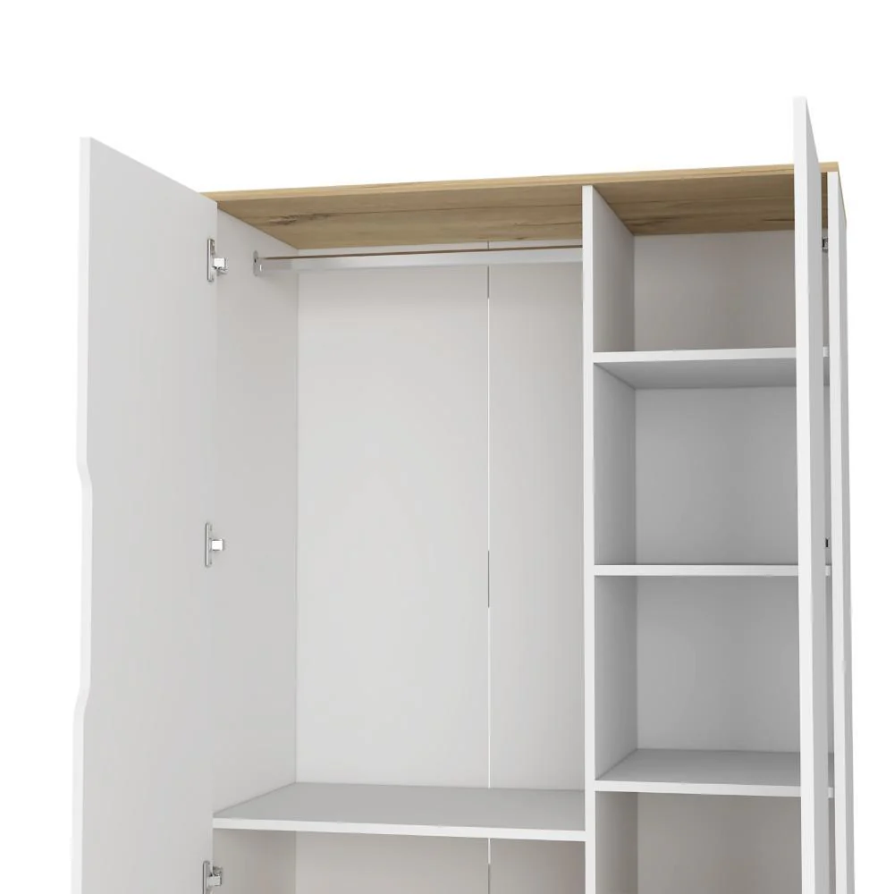 CLOSET ZAPATERO VICKTUS, BLANCO Y CAFÉ CLARO, CON DOS PUERTAS BATIENTES, AMPLIOS ESPACIOS PARA ALMACENAMIENTO - Image 9