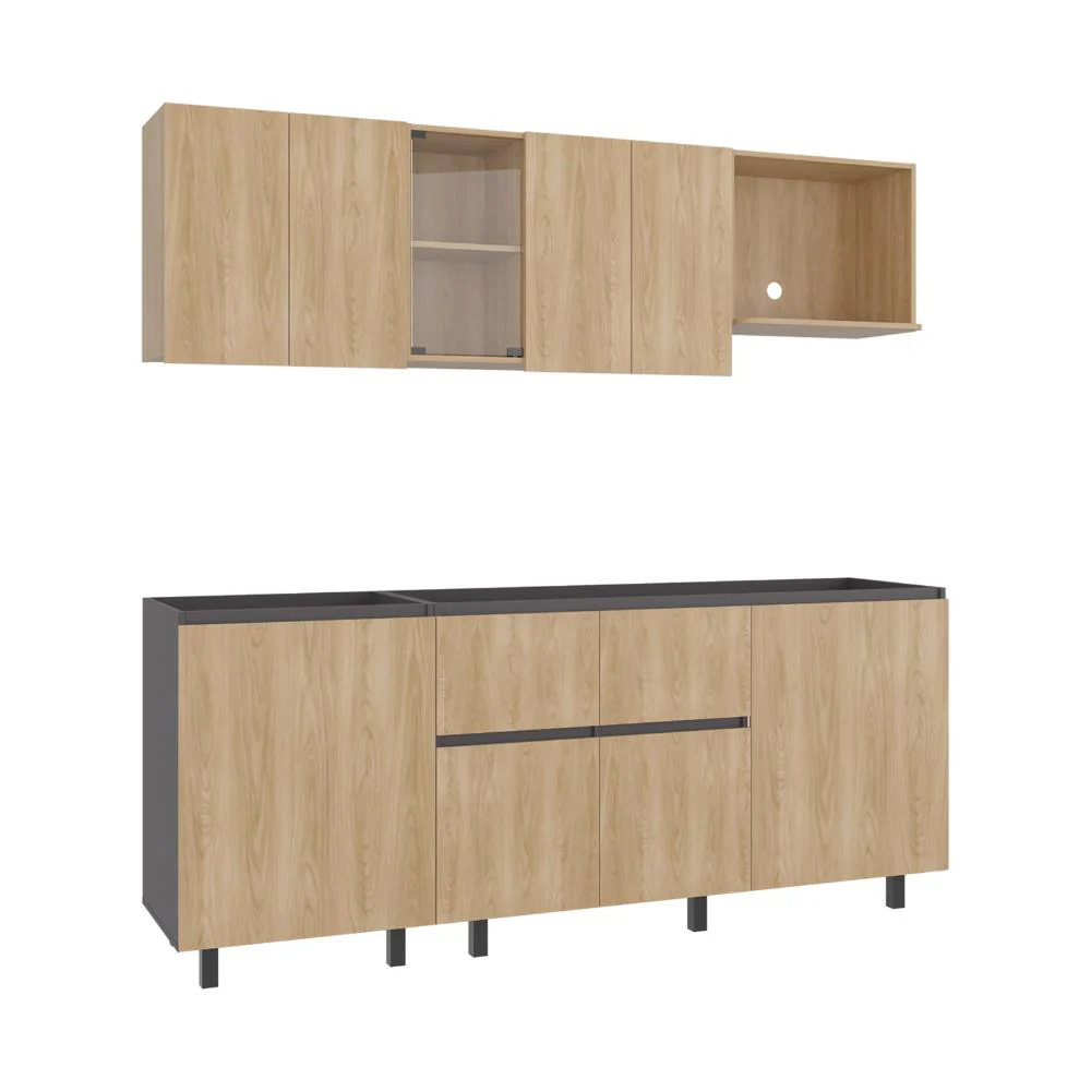 COCINA INTEGRAL AMANTIA, FRESNO EUROPEO Y PLATA OSCURO, NO INCLUYE MESON - Image 6
